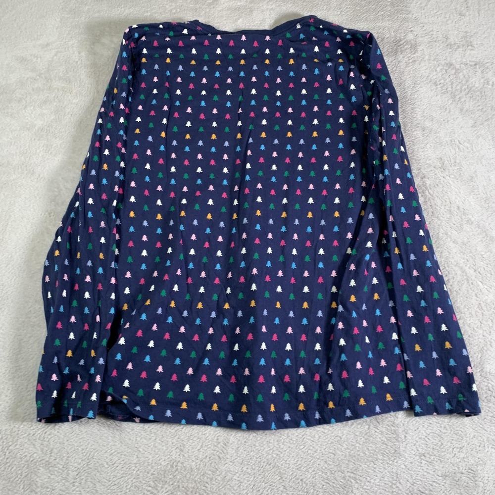 J.Crew Pajama Set Womens XL Blue‎ Christmas Tree Print Henley Top Joggers Cotton - Picture 9 of 16